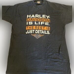 Vintage Harley Davidson Motorcycle XXL Men's Single Stitch T-Shirt‎ HD IS LIFE
